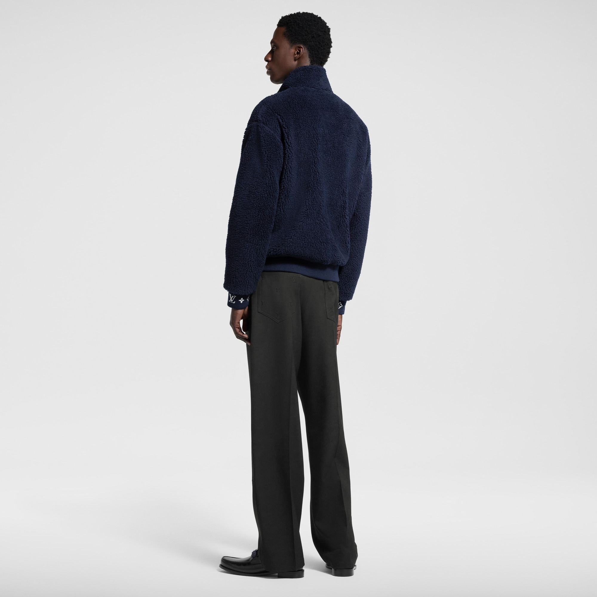 Leather Patch Fleece Blouson - Luxury Blue | LOUIS VUITTON